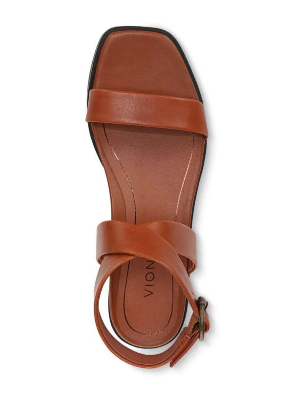 Vionic Anaya Ankle Strap Sandal size 9.5 espresso brown leather flats buckle - Picture 2 of 9